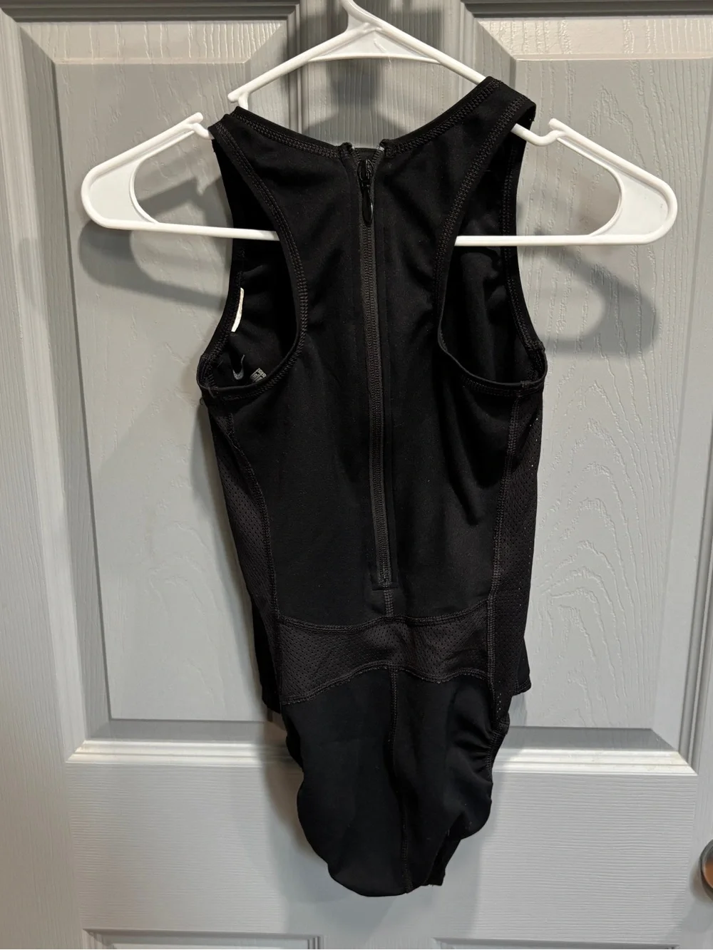 Nike Black Kids One-Piece Swim Suit with White Swoosh